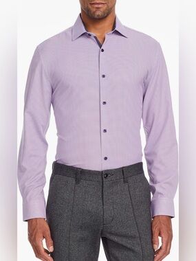 WRK Men's Light Purple Dress Shirt - Classic Stretch Fit